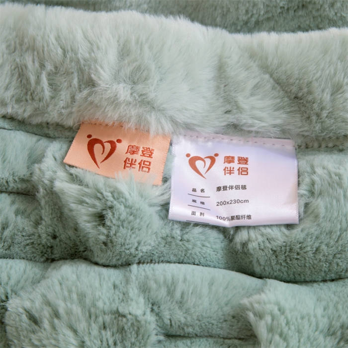 91家纺网 家纺一手货源 找家纺 凯轩 仿裘皮伴侣毛毯毯子 伴侣  灰绿