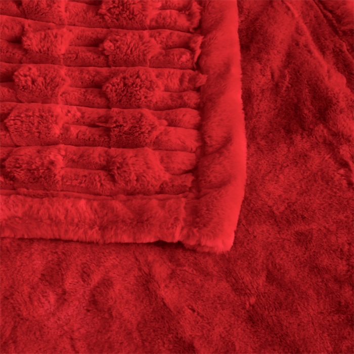 91家纺网 家纺一手货源 找家纺 凯轩 仿裘皮伴侣毛毯毯子 伴侣 大红