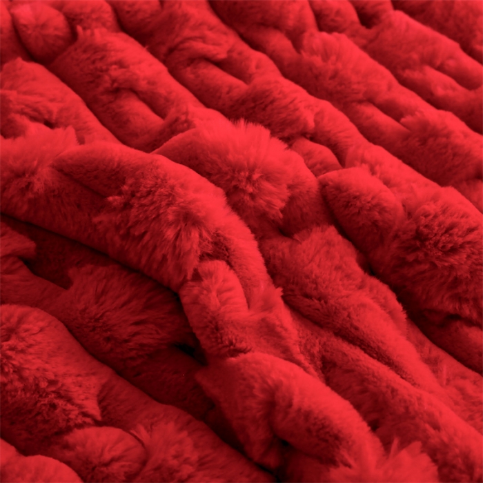 91家纺网 家纺一手货源 找家纺 凯轩 仿裘皮伴侣毛毯毯子 伴侣 大红