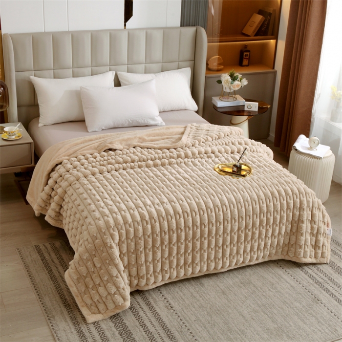 91家纺网 家纺一手货源 找家纺 凯轩 仿裘皮伴侣毛毯毯子 伴侣 米色