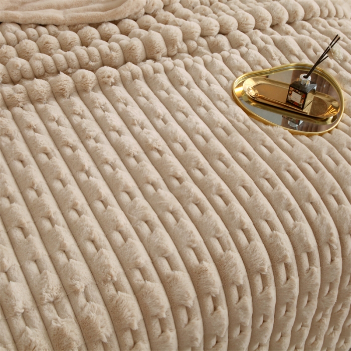 91家纺网 家纺一手货源 找家纺 凯轩 仿裘皮伴侣毛毯毯子 伴侣 米色