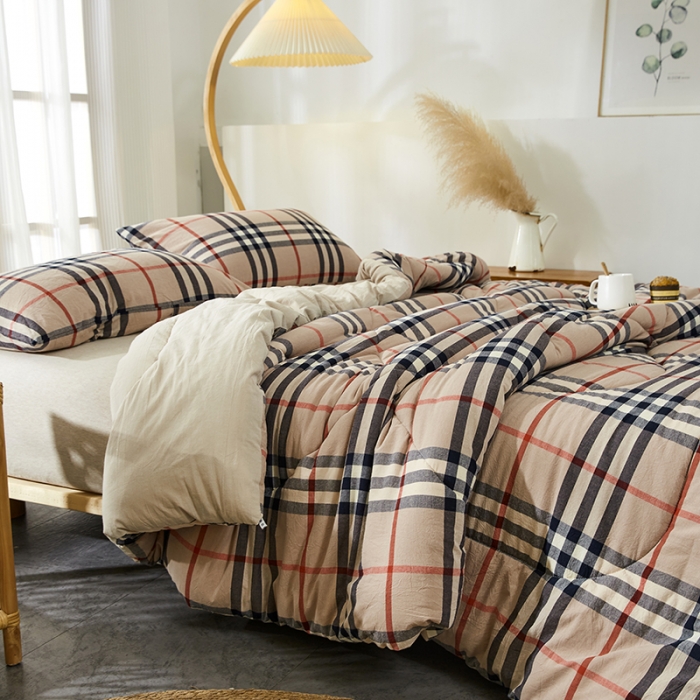 91家纺网 家纺一手货源 找家纺 鑫棉坊2022新款水洗色织夏被春秋被冬被 宝莉