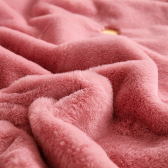 91家纺网 家纺一手货源 找家纺 凯轩 2024新款精品绣花仿兔绒毛毯毯子 蝶恋-粉