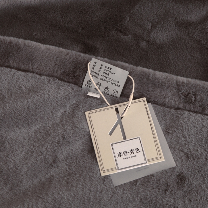 91家纺网 家纺一手货源 找家纺 凯轩 2024新款精品绣花仿兔绒毛毯毯子 蝶恋-灰