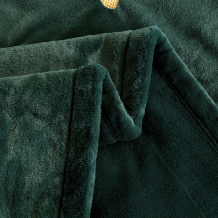 91家纺网 家纺一手货源 找家纺 凯轩 2024新款精品绣花仿兔绒毛毯毯子 蝶恋-绿