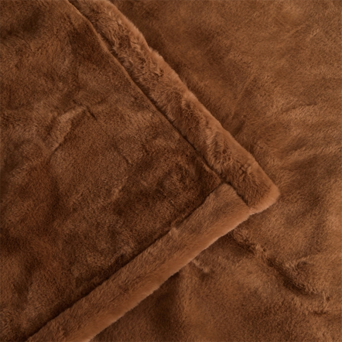 91家纺网 家纺一手货源 找家纺 凯轩 2024新款精品绣花仿兔绒毛毯毯子 蝶恋-棕