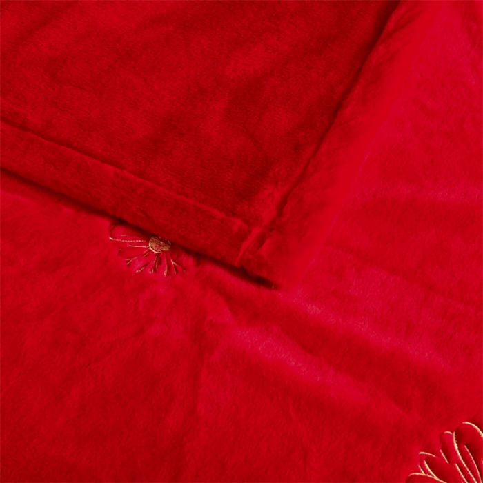 91家纺网 家纺一手货源 找家纺 凯轩 2024新款精品绣花仿兔绒毛毯毯子 幸福一生