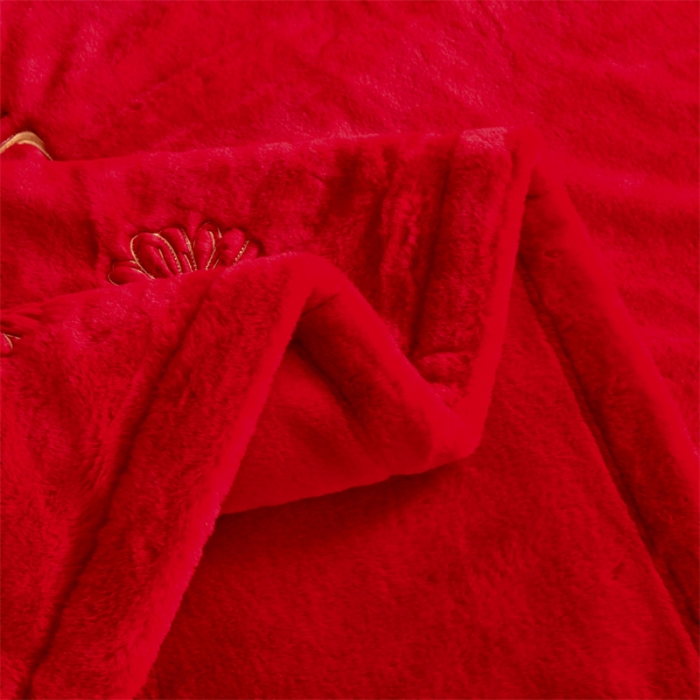 91家纺网 家纺一手货源 找家纺 凯轩 2024新款精品绣花仿兔绒毛毯毯子 幸福一生