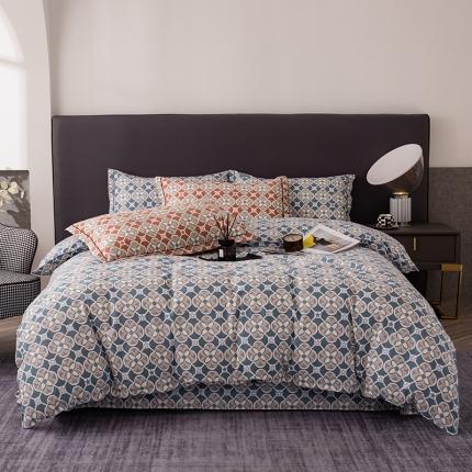 91家纺网 家纺一手货源 找家纺 （总2）喜四方 2024新款全棉磨毛纯棉印花四件套