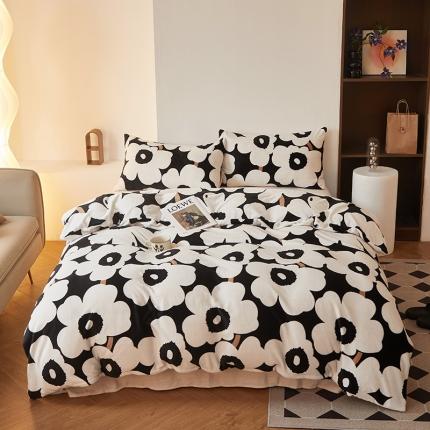 91家纺网 家纺一手货源 找家纺 （总）怡家居 2022秋冬高克重牛奶绒印花四件套