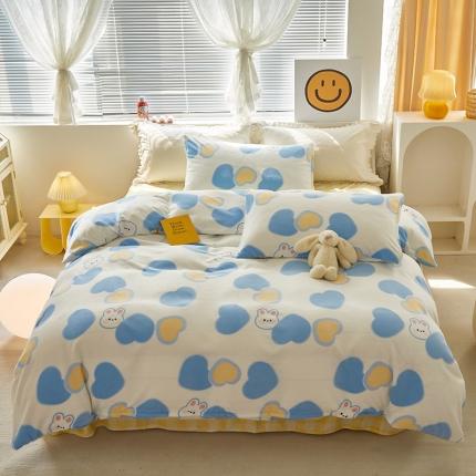 91家纺网 家纺一手货源 找家纺 （总）怡家居 2022秋冬高克重牛奶绒印花四件套