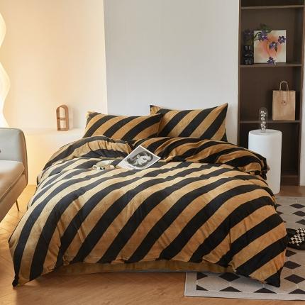 91家纺网 家纺一手货源 找家纺 （总）怡家居 2022秋冬高克重牛奶绒印花四件套