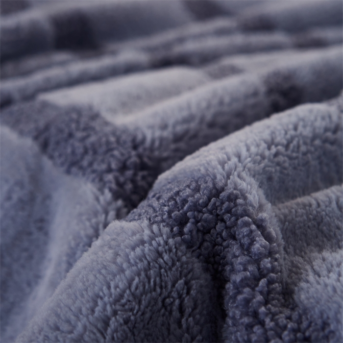 91家纺网 家纺一手货源 找家纺 凯轩 摩登仿羊绒毛毯毯子 蓝色