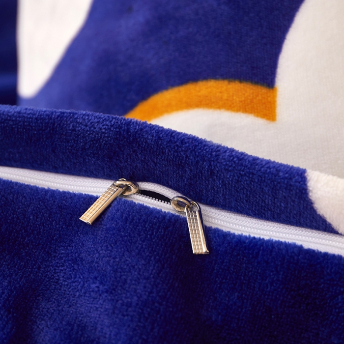 91家纺网 家纺一手货源 找家纺 怡家居 2022秋冬高克重牛奶绒印花四件套 蓝图