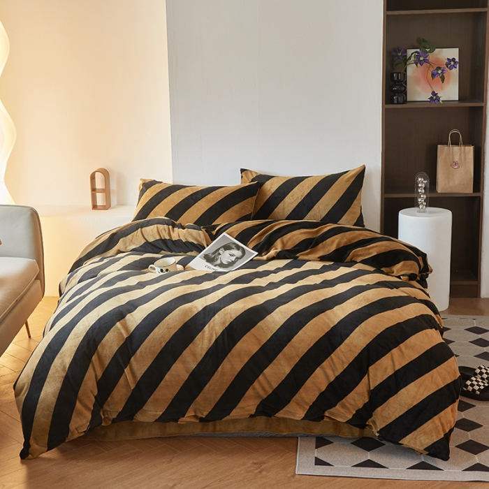 91家纺网 家纺一手货源 找家纺 怡家居 2022秋冬高克重牛奶绒印花四件套 西西里