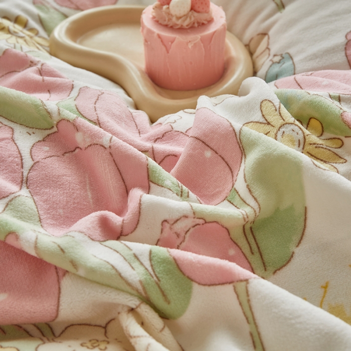 91家纺网 家纺一手货源 找家纺 怡家居 2022秋冬高克重牛奶绒印花四件套 郁金香