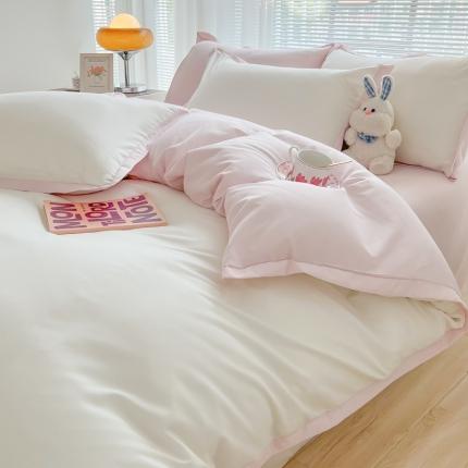 91家纺网 家纺一手货源 找家纺 （总）雨帆家纺 2022新款ins亲肤磨毛双拼四件套