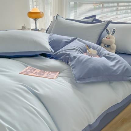 91家纺网 家纺一手货源 找家纺 （总）雨帆家纺 2022新款ins亲肤磨毛双拼四件套