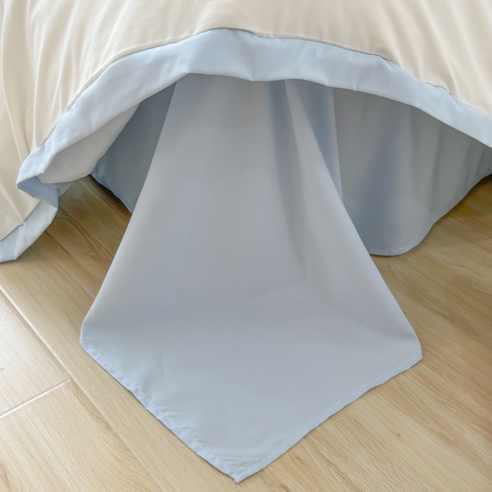 91家纺网 家纺一手货源 找家纺 雨帆家纺 2022新款ins亲肤磨毛双拼四件套 白蓝