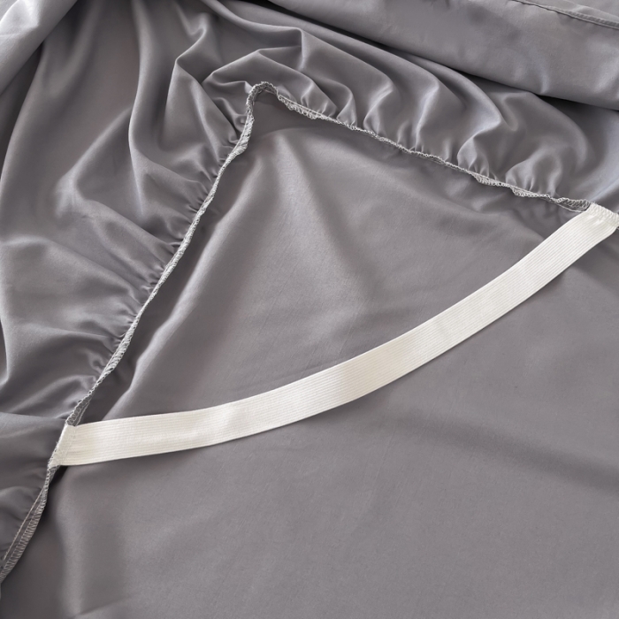 91家纺网 家纺一手货源 找家纺 乐卧2026新款亲肤棉磨毛单品床裙枕套 灰色