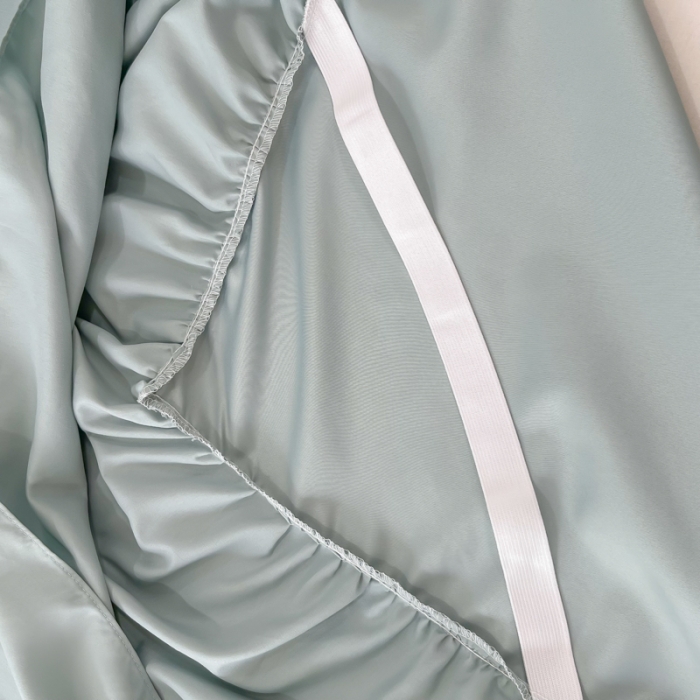 91家纺网 家纺一手货源 找家纺 乐卧2026新款亲肤棉磨毛单品床裙枕套 绿色