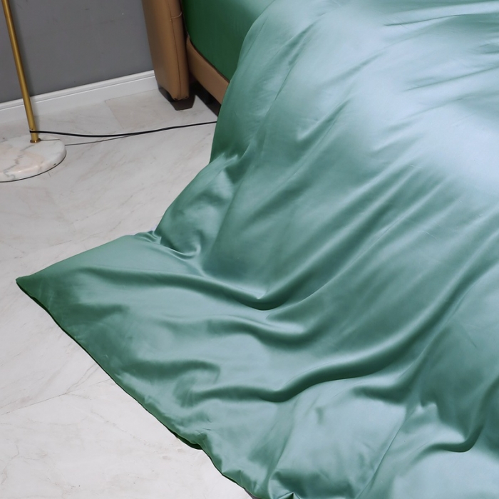 91家纺网 家纺一手货源 找家纺 2022纯色纯棉50支双股贡缎长绒棉多规格四件套纯沐-橄榄绿
