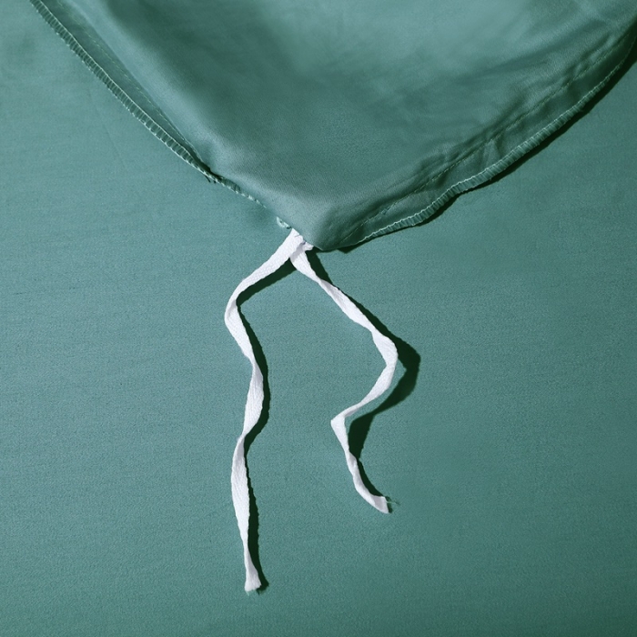 91家纺网 家纺一手货源 找家纺 2022纯色纯棉50支双股贡缎长绒棉多规格四件套纯沐-橄榄绿