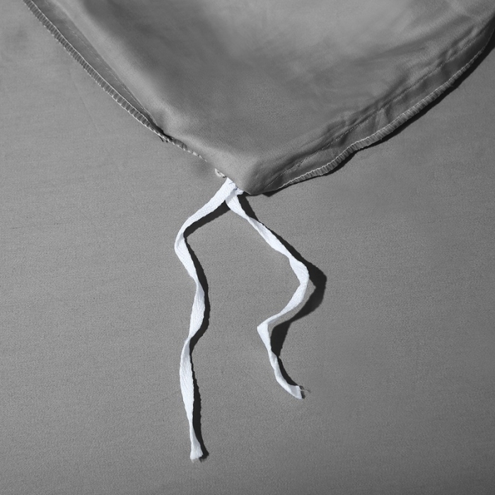 91家纺网 家纺一手货源 找家纺 2022纯色纯棉50支双股贡缎长绒棉多规格四件套纯沐-中度灰