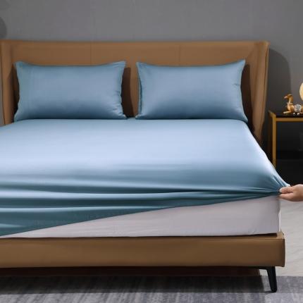 91家纺网 家纺一手货源 找家纺 (总)2024新款全棉纯棉50支双股S贡缎长绒棉纯色单品单床笠单品床罩床垫保护套