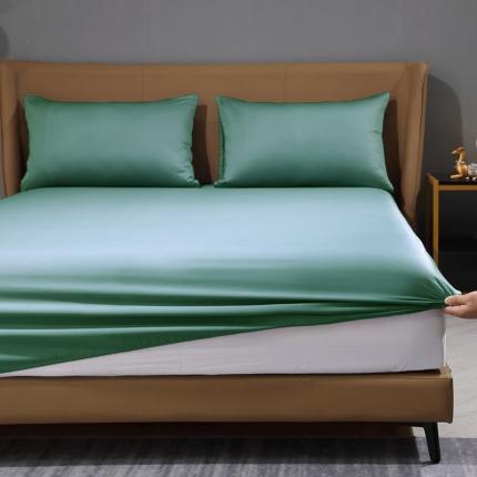 91家纺网 家纺一手货源 找家纺 2022全棉纯棉50支双股S贡缎长绒棉纯色单床笠纯沐-橄榄绿