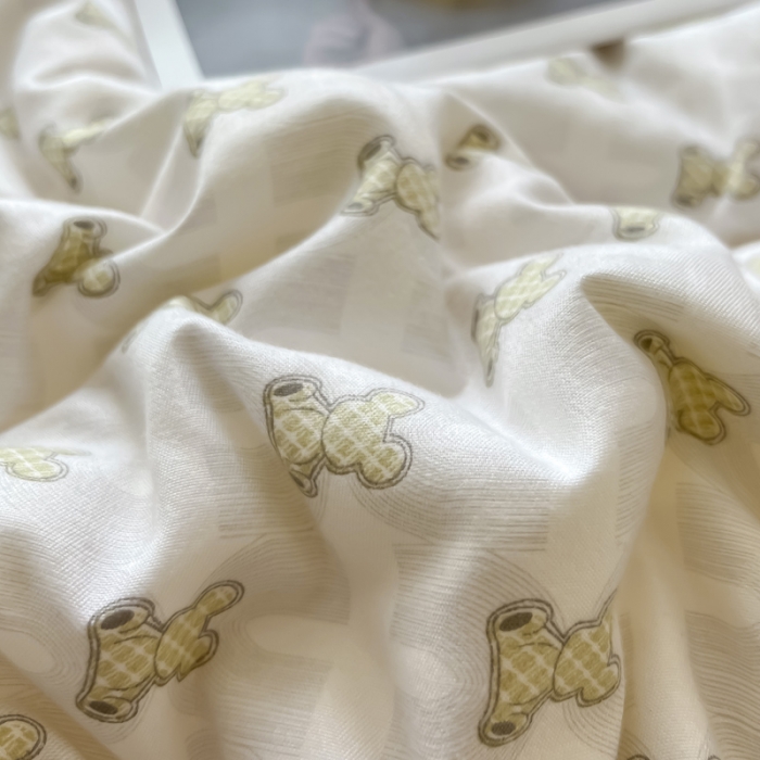 91家纺网 家纺一手货源 找家纺 匠心 2022新款立体暖绒大豆冬被 布朗熊-浅绿