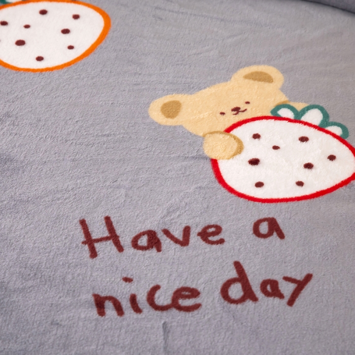 91家纺网 家纺一手货源 找家纺 侨鑫2022新款法兰绒多功能毛毯 水果乐园