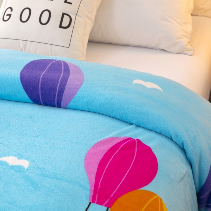 91家纺网 家纺一手货源 找家纺 侨鑫2022新款法兰绒多功能毛毯 热气球