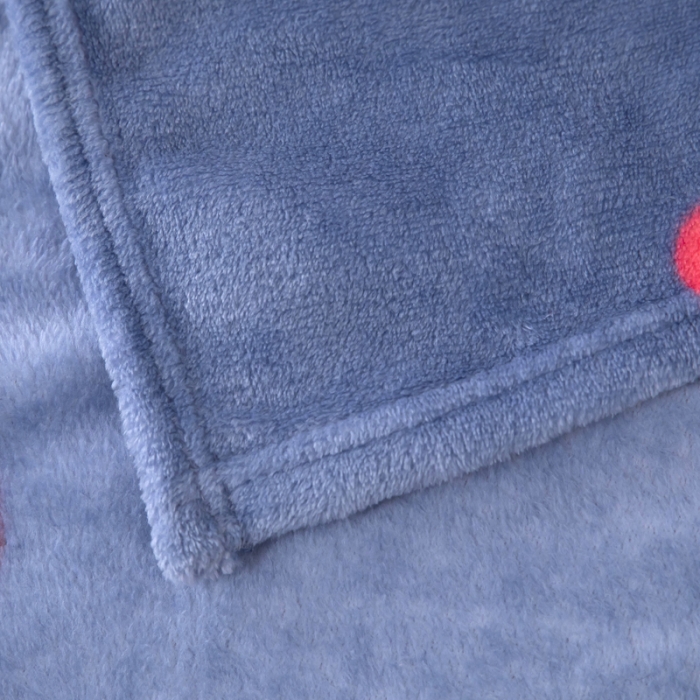 91家纺网 家纺一手货源 找家纺 侨鑫2022新款法兰绒多功能毛毯 蘑菇-蓝