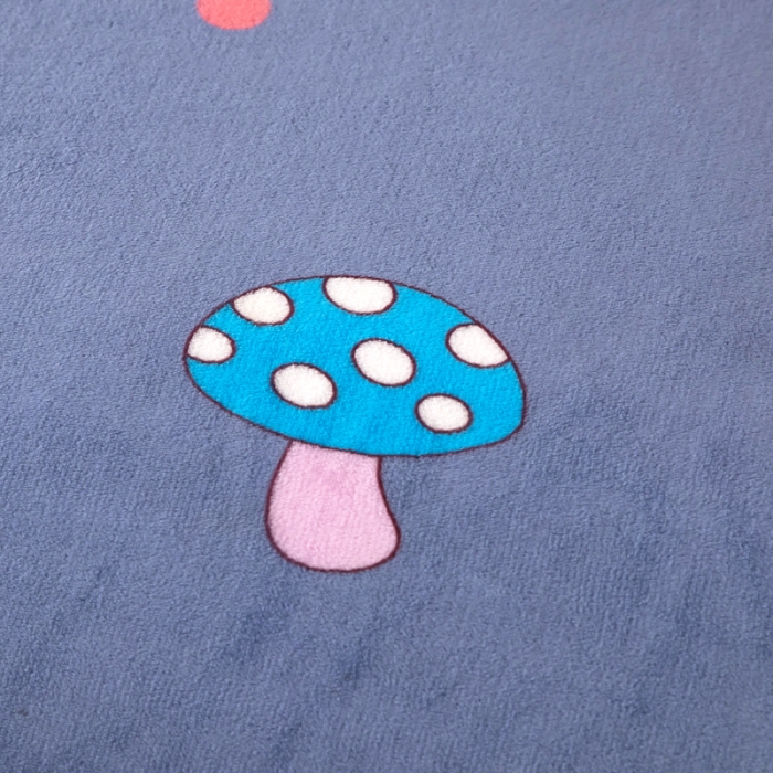 91家纺网 家纺一手货源 找家纺 侨鑫2022新款法兰绒多功能毛毯 蘑菇-蓝