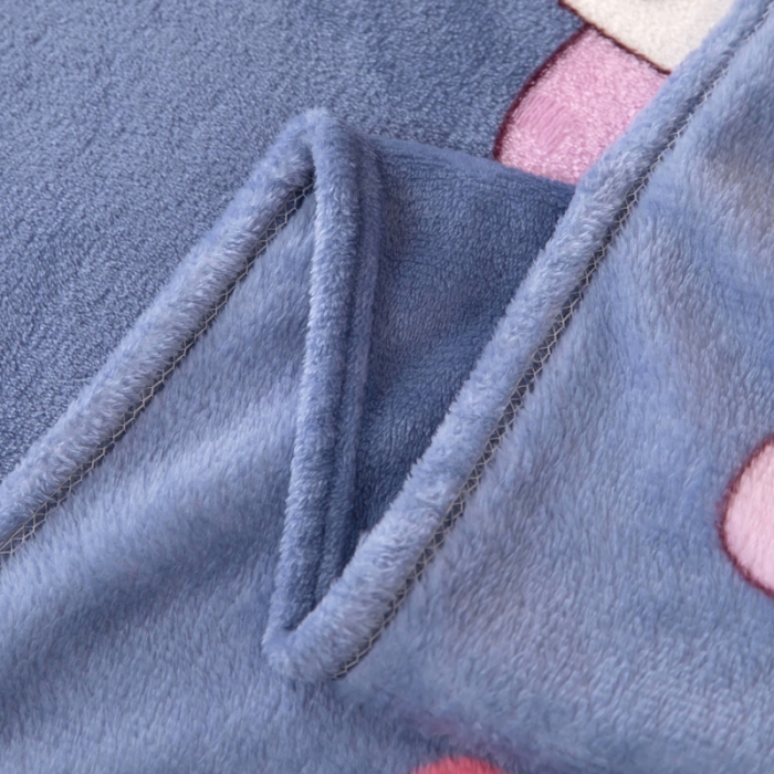 91家纺网 家纺一手货源 找家纺 侨鑫2022新款法兰绒多功能毛毯 蘑菇-蓝