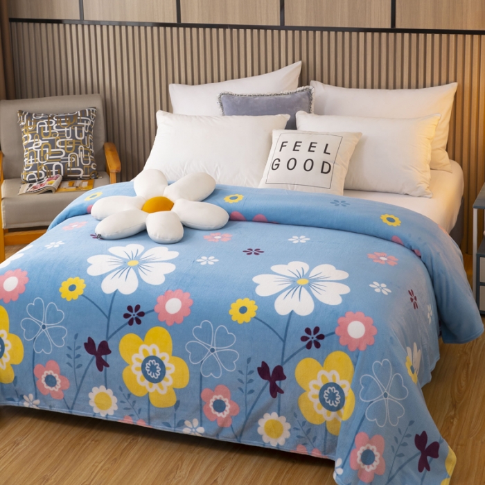 91家纺网 家纺一手货源 找家纺 侨鑫2022新款法兰绒多功能毛毯 秘密花园