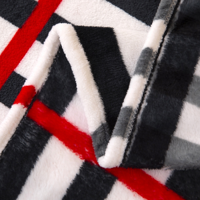 91家纺网 家纺一手货源 找家纺 侨鑫2022新款法兰绒多功能毛毯 红大格