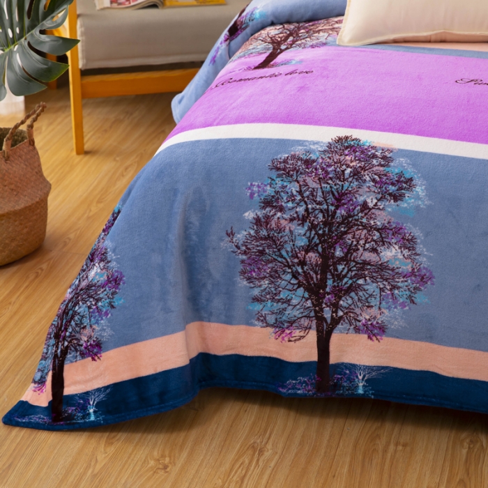 91家纺网 家纺一手货源 找家纺 侨鑫2022新款法兰绒多功能毛毯 发财树