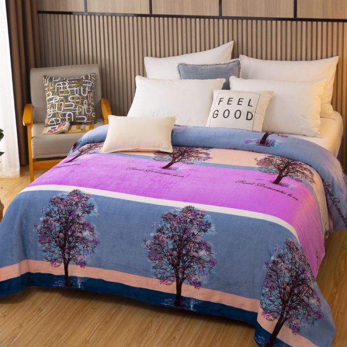 91家纺网 家纺一手货源 找家纺 侨鑫2022新款法兰绒多功能毛毯 发财树