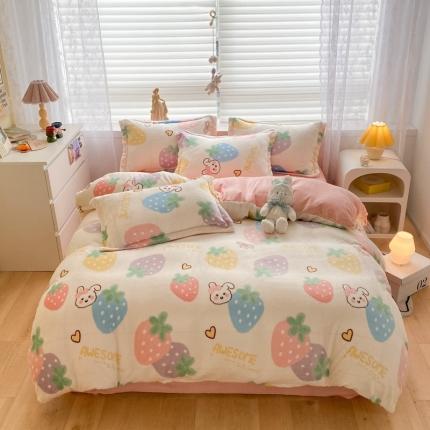 91家纺网 家纺一手货源 找家纺 （总）上尚居 2022新款加厚保暖牛奶绒四件套