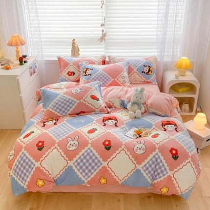 91家纺网 家纺一手货源 找家纺 （总）上尚居 2022新款加厚保暖牛奶绒四件套