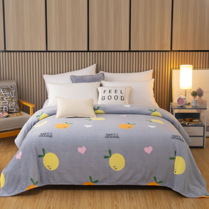 91家纺网 家纺一手货源 找家纺 侨鑫2022新款法兰绒多功能毛毯 小橙子