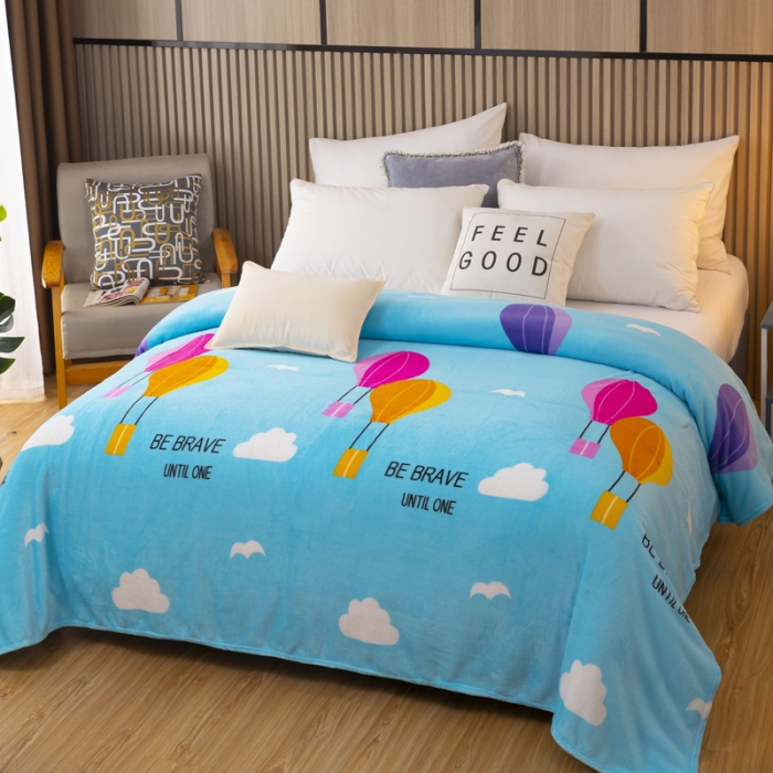 91家纺网 家纺一手货源 找家纺 侨鑫2022新款法兰绒多功能毛毯 热气球