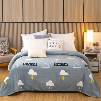 侨鑫2022新款法兰绒多功能毛毯 雷云