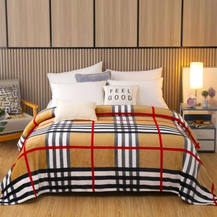 侨鑫2022新款法兰绒多功能毛毯 红大格