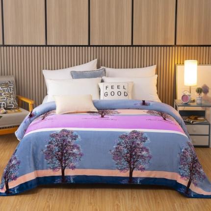 侨鑫2022新款法兰绒多功能毛毯 发财树