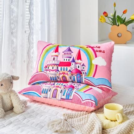 91家纺网 家纺一手货源 找家纺 （总）温宁 2022新款A类大版婴儿绒豆豆绒枕头枕芯儿童枕