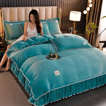 91家纺网 家纺一手货源 找家纺 （总）雨洋家纺 2025新款纯色牛奶绒四件套