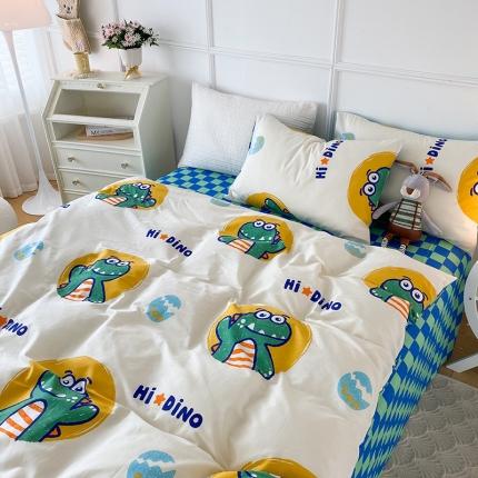 91家纺网 家纺一手货源 找家纺 珺柔 2022年新款13372全棉四件套纯棉印花套件 帝诺龙